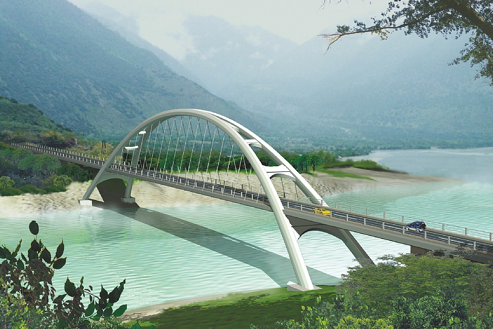 重庆乌江大桥（集束钢管混凝土提篮拱桥）|Chongqing Wujiang Bridge (central beam steel-concrete X-arch bridge)